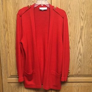 St. John Sportswear by Marie Gray Red Cardigan